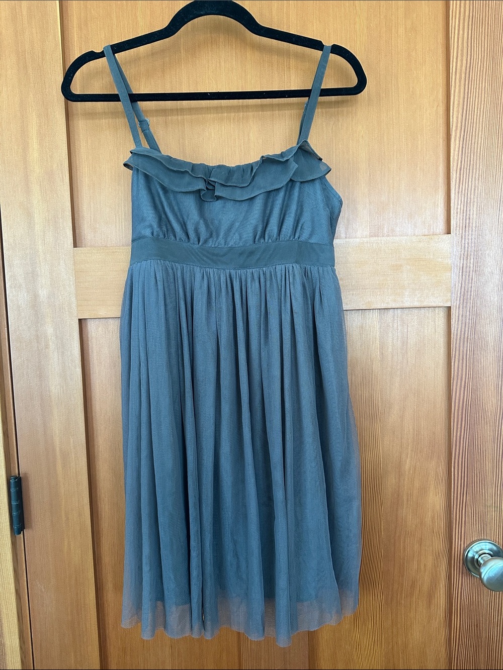Kimchi Blue Empire Waist Tulle Dress in Slate Gray